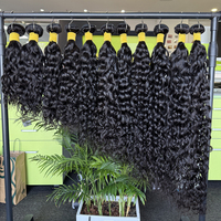 Extensions de cheveux humains brésiliens vierges bruts de qualité supérieure, alignés aux cuticules, non traités, ondulés, double trame, vente en gros