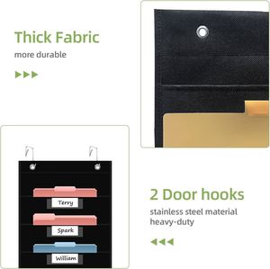 8 Pockets Wall Hanging <b>File</b> Organizer with Name Tag Slots, <b>Paper</b> Document Storage Pocket Chart for Classroom Office - Product Image 5
