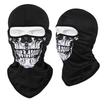 Masque unisexe noir cool tête de mort fantôme avec logo personnalisé, cagoule intégrale pour cyclisme, moto, CS, ski, 1 trou