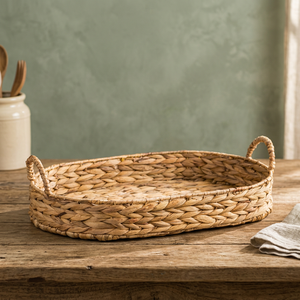 Best Choice Handwoven Bohemian Eco-Friendly Water Hyacinth Storage Serving Trays Set Table Wholesale Good Price Decorations - Product Image 4
