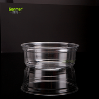 Bols jetables transparents personnalisés avec logo pour la crème glacée, le yaourt, les desserts, les contenants à emporter, les bols à açaï, paroi simple avec couvercle