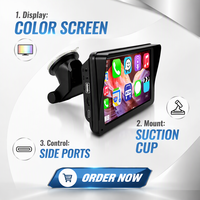 Moniteur GPS HD portable 7 pouces, écran tactile, Android Auto, CarPlay, aide au recul, haut-parleur intégré, autoradio mains libres
