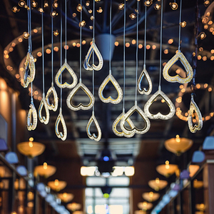 <span class=keywords><strong>Lampadario</strong></span> a forma di cuore con 10 luci a LED in acrilico, decorazione per matrimoni, lampada a sospensione moderna in cristallo. - Product Image 3