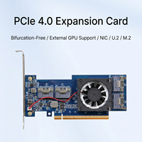 Carte de commutation PCIe 4.0 X16 PEX88048 sans bifurcation, 4 ports internes SFF-8654-8i pour NVMe U.2, station d'accueil EGPU, modèle exclusif