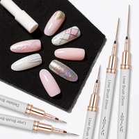 Pinceau à liner pour ongles de haute qualité, manche en acrylique, marque privée, 4/8/12/20/25mm, outil de nail art pour liner d'ongles