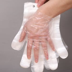 Guantes de plástico desechables de alta calidad LDPE/HDPE/CPE/<span class=keywords><strong>TPE</strong></span> Ajuste cómodo 200 piezas por paquete Material PE Paquete personalizado transparente - Product Image 1