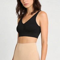 Soutien-gorge convertible noir sans armatures à fermeture magnétique, bretelles réglables, brodé, écologique, bonnet 3/4, confortable, sans coutures, doux