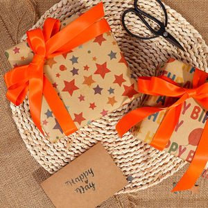 Nouveau design de papier d'emballage cadeau kraft pour enfants, impression d'anniversaire, rouleau de papier kraft 43*300 cm - Product Image 2