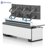 Table de console de centre de données à double moteur, bureau de console surélevé de haute qualité pour les salles de serveurs commerciales