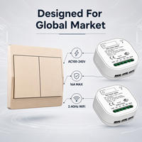 Module de relais intelligent WiFi QICHIP QX-301-305jswf en PC durable, RF433 16A 240V, interrupteur étanche IP44 pour éclairage mural, application Smart Life