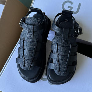 Zapatos Planos de <span class=keywords><strong>Mujer</strong></span> con Plataforma Alta, Nuevos, de Material PU, con Suela Gruesa, Sandalias Negras que Envuelven el Tobillo - Product Image 2