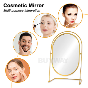 Có thể điều chỉnh linh hoạt 360 xoay xoay bàn hình bầu dục gấp xách tay Vanity mỹ phẩm phòng ngủ bàn đứng trang điểm gương - Product Image 6