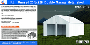 KJ Xách Tay Mạ Kẽm Kim Loại Nhà Để Xe Nhà Để Xe Thép Carportshot Bán 22X23 Ft Kim Loại Nhà Để Xe - Product Image 2