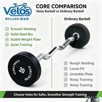 Barre de musculation en caoutchouc pour usage commercial, de 10 kg à 50 kg, accessoires de fitness, équipement de musculation pour salle de sport, barre de curl