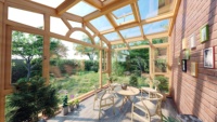 Véranda triangulaire rétractable en aluminium, directement de l'usine, à prix abordable - Serre et maison en verre écologiques pour jardin, chambre et parc