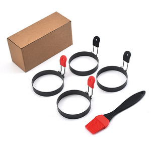 Acessórios de Cozinha de Alta Qualidade: Panela Antiaderente Preta para Fazer Sanduíches de Café da Manhã com Anel para Cozinhar Ovos - Product Image 5