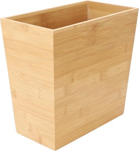 Poubelle rectangulaire en bambou, finition bois naturel, avec corbeille à déchets, décoration écologique en bambou pour l'accentuation <span class=keywords><strong>de</strong></span> la maison - Product Image 1