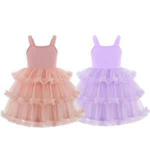 Falda de tutú de niña, vestido de verano de Princesa con forma de pastel hinchado de encaje, Tutús de fiesta de cumpleaños para niñas - Product Image 1