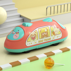 Tren subterráneo para niños dibujos animados lindo divertido rompecabezas educación temprana modelo de simulación coche de juguete para niños resistente a caídas - Product Image 3