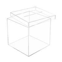 Boîte à cartes de mariage de Luxe transparente, personnalisée, boîte à monnaie, étui en acrylique, présentoir, couvercle, offre spéciale