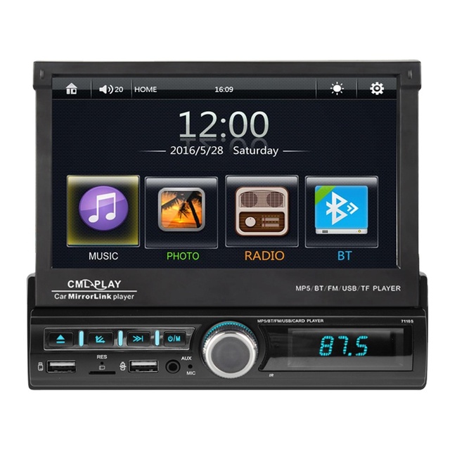 Car Stereo Autoradio BT 12V In-dash 1 Din FM Aux in Receiver SD USB MP3 MMC WMA 1 Din Car Radio Car MP5 Player