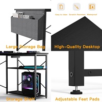 Esports professionnel maison moderne personnalisé ergonomique 160cm en forme de L rvb led écriture course jeu PC ordinateur table bureau