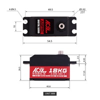 AGFRC Servomoteur 18kg 8.4V Brushless 0.065sec Speed RC Low Profile Servo for 1/12 Racing Drift Cars