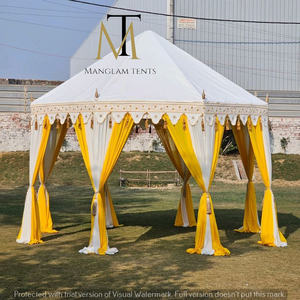 Tente de réception de luxe blanche et jaune pour événements extérieurs, mariages, fêtes de jardin – Auvent haut de gamme - Product Image 4