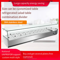Penjualan langsung dari pabrik meja Salad komersial menjaga kesegaran kabinet Desktop Salad lemari pajangan pendingin