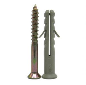 Gray Nylon Winged Expansion Plug | Wall Anchor with Screws for Concrete & Brick - Product Image 6