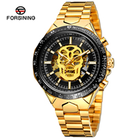 Montre automatique mécanique de luxe pour homme, style punk, crâne, OEM, évidée, de marque Forsining, vente en gros d'usine