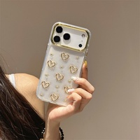 Nouvelle Coque de Téléphone de Luxe 2025 en Résine Transparente avec Cœur 3D Métallique, Nœud et Ours, Paillettes Argentées pour iPhone 17 16 15 14 13 Pro Max