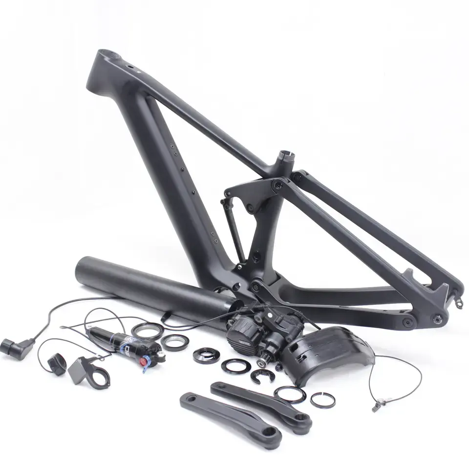 Quadro de suspensão total de fibra de carbono para bicicleta, motor Bafang M820 36V 43V 48V E-MTB AM 29ER, quadro CEF50