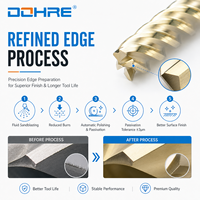 DOHRE DEX Fraise à queue carrée en carbure HRC60 à 4 cannelures pour usinage CNC, revêtement HSR118, pour titane et acier inoxydable