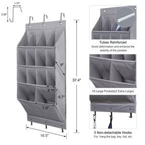 Over the Door <b>Shoe</b> Organizer 2 Pack Hanging <b>Shoe</b> Organizer 6-Tier Large Deep Pockets Door <b>Shoe</b> Rack with 3 <b>Hooks</b> Storage Bag - Product Image 2