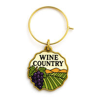 Cadeaux promotionnels pour fêtes, décorations, 16 pièces par ensemble, marqueurs de verres à vin en métal champagne, breloques pour verres à vin