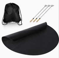 Manta Ignífuga de Aluminio para Fogatas de 24-36 Pulgadas, 3 Niveles, para Terraza, Patio o Jardín