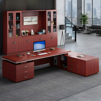 Bureau exécutif en bois en forme de L Directeur général Chef Bureau Mobilier d'affaires