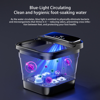 Spa Kaki Lipat Elektrik Dengan Pijat Roller Otomatis, Sterilisasi Cahaya Biru, Jet Gelembung, Suhu dan Timer yang Dapat Disesuaikan, Untuk Rumah
