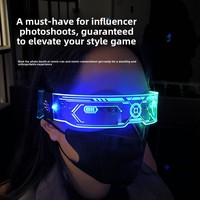 Vente en gros de lunettes lumineuses LED en acrylique Xingtu 55555, 7 couleurs réglables, pour fêtes de Noël, bars, discothèques