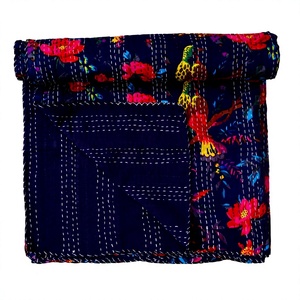Colchas Kantha Modernas y Elegantes de Estilo Vintage, Étnicas, Tradicionales, 100% Algodón, Ecológicas, Hechas a Mano, Estampadas a Mano, 220g, Rajasthan - Product Image 1