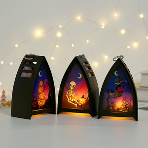Lámpara de viento de Halloween 2025, vela LED parpadeante con Base de Calavera, soporte de calabaza, decoración de patio embrujado, funciona con pilas - Product Image 5