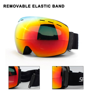 Lunettes de motoneige sphériques en miroir anti-buée UV 400 pour hommes, lunettes de ski à double lentille pour sports de neige d'hiver