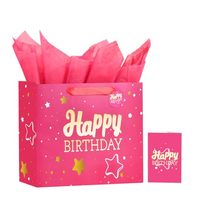 Hochwertige Tragbare Geschenkbox in Pink mit Goldprägung, Umweltfreundlich, Wasserdicht, Magnetverschluss, Modern und Luxuriös
