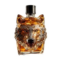 Botella de Whisky de Vidrio de Borosilicato de Alta Calidad, Personalizada y Creativa, de 150 ml y 350 ml, con Diseño Clásico de Cabeza de Lobo