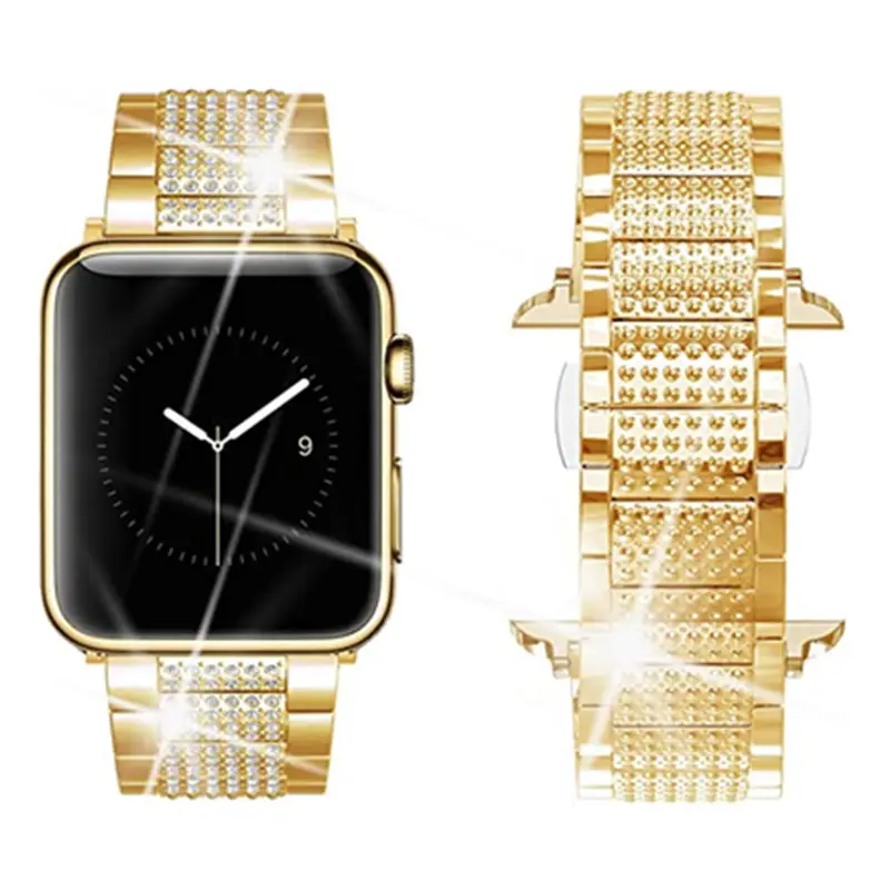 Rhinestone Luxury Diamond Stainless Steel Replacement Bands for Apple Watch 38mm 40mm 41mm 42mm 44mm 45mm 49mm Ultra Series 8 7