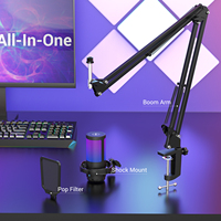 Zimhome ZTD38T Microphone Professionnel USB Gaming RVB avec Bras Articulé