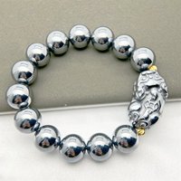 Terahertz Pixiu Bracelet Argent Noir Renard Animal Bracelet Argent Couleur Terahertz Gros Bracelets pour Dames Femmes Hommes Cadeau