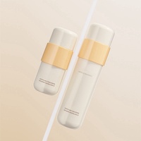 Set botol kaca silinder kosmetik dengan tutup sekrup untuk Losion Perawatan Kulit dan toples dibuat khusus grosir 100ml/130ml