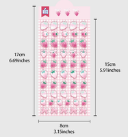 Matériaux de décoration pour coque de téléphone en résine époxy, trèfle à quatre feuilles et fraise, autocollants 3D mignons pour carnet, autocollants bulles